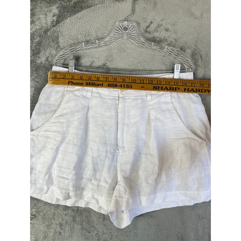 Madewell 100% Linen White Neale Shorts 12 Preppy Lagenlook Coastal Grandmother - Picture 10 of 16